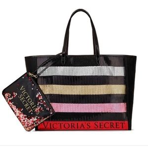 Victoria's Secret Black Sequins Bling Tote bag